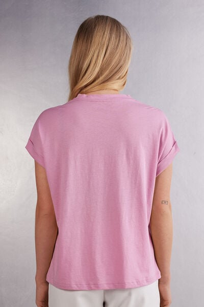 Short-Sleeved Ultrafresh Cotton Top with Turn-Ups