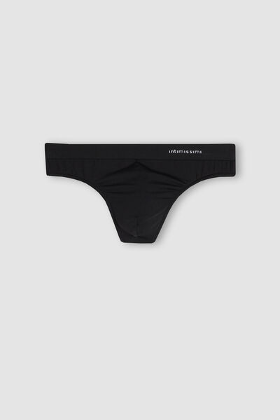 Men's Microfibre Thong with Logo Detail