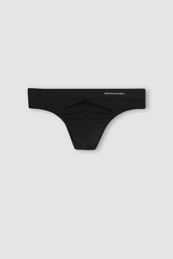 Men's Microfibre Thong with Logo Detail