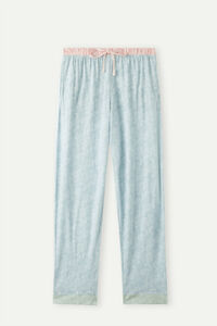 Romantic Cashmere Full-Length Cotton Trousers