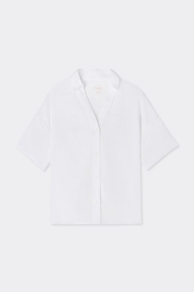 Bloes met Korte Mouwen van Linnen Stof The Pure Linen