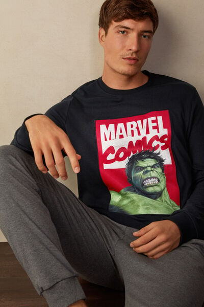 Pijama Comprido Hulk em Interlock de Algodão