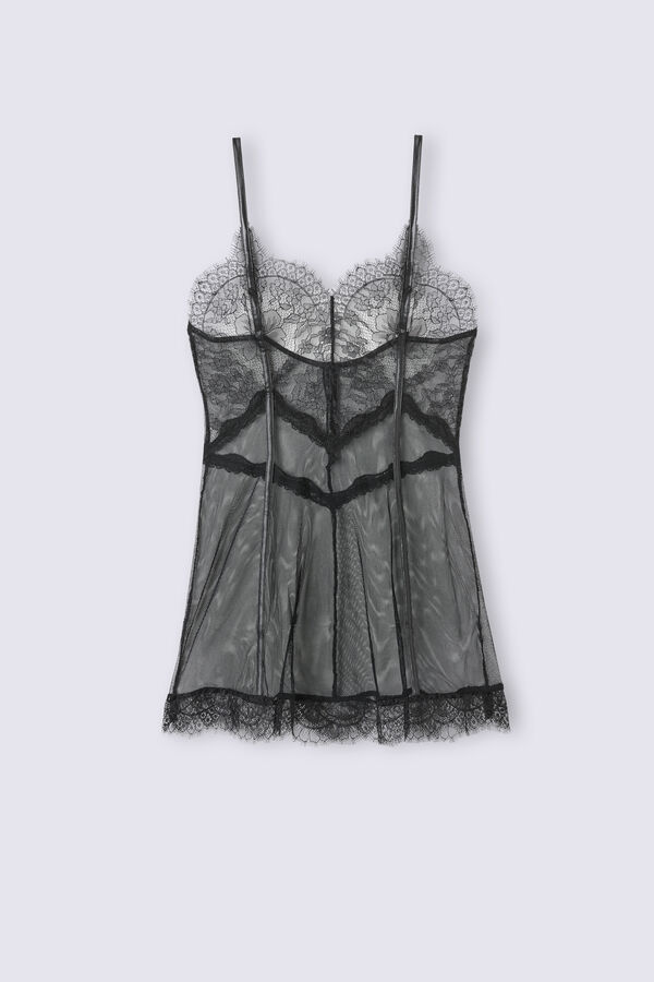 Stop Calling Lace Babydoll - Black