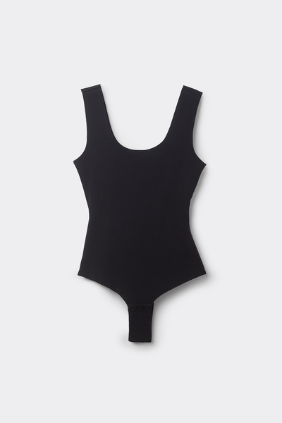 Raw-Cut Cotton Bodysuit