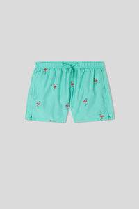 Costume Boxer Mare Bambino Ricamo Fenicotteri