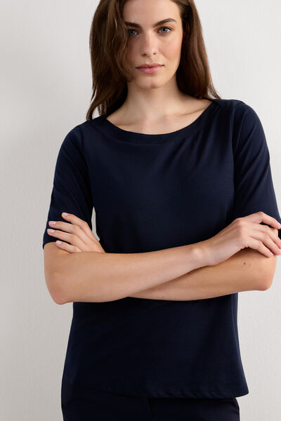 Maglia Manica Corta Scollo a Barchetta in Cotone Ultrafresh