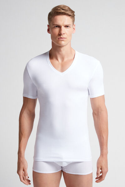 Stretch Supima® Cotton T-Shirt med v-ringning