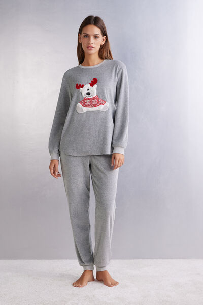Reindeer Full-Length Chenille Pyjamas