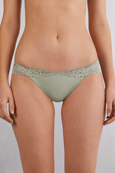 Damen Slip Pretty Flowers mit Spitze und floralem Muster