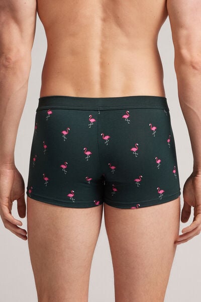 Natural Fresh Cotton Boxers with Flamingo Print