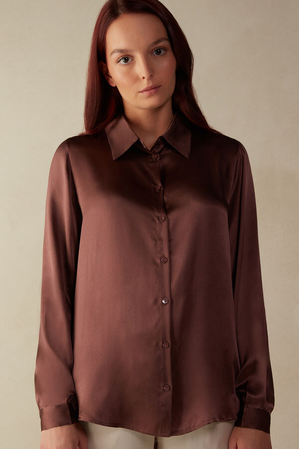 Long-Sleeved Silk Top