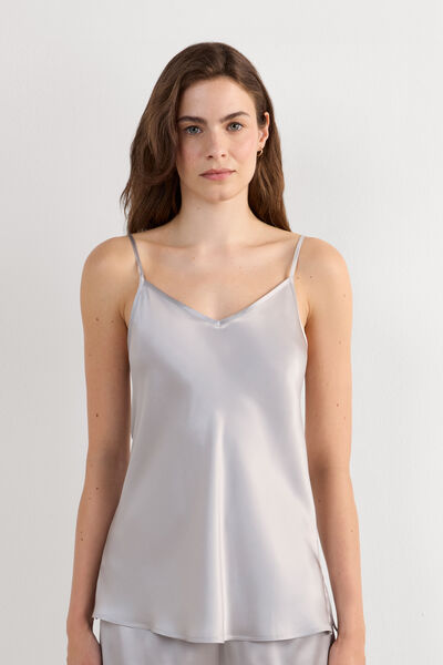 Top in Raso di Seta con Scollo a V