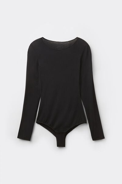 Body de Manga Comprida Modal e Caxemira Ultralight