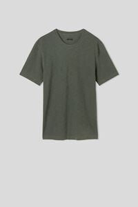 T-Shirt από Βαμβακερό Ζέρσεϊ Φλαμέ με Ξεθωριασμένη Όψη