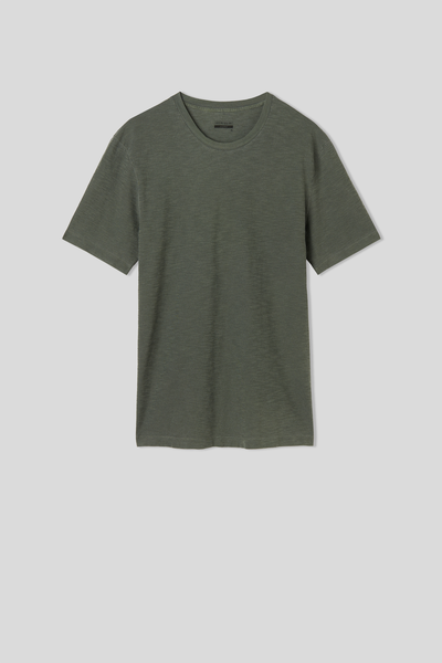 Stückgefärbtes T-Shirt aus geflammtem Baumwolljersey