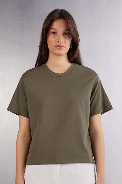 Maglia Manica Corta Boxy Fit in Cotone