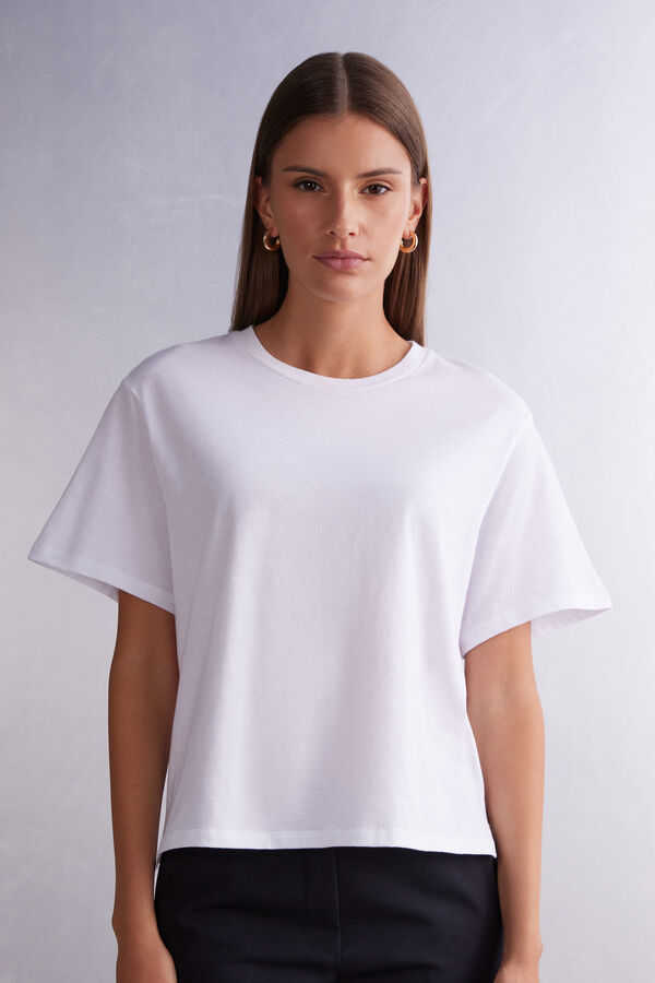 Boxy Fit Short Sleeve Top in Cotton