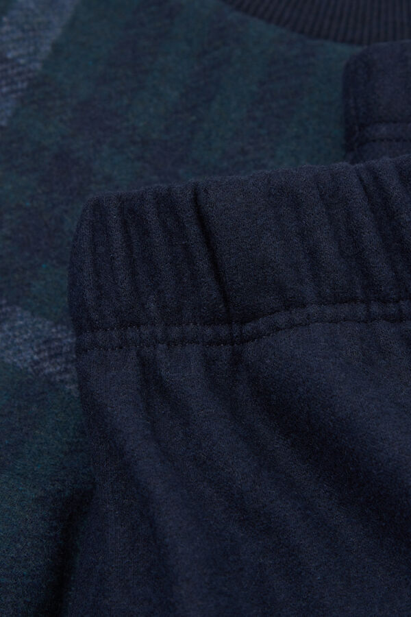 Check Pattern Tricot Full Length Pajamas