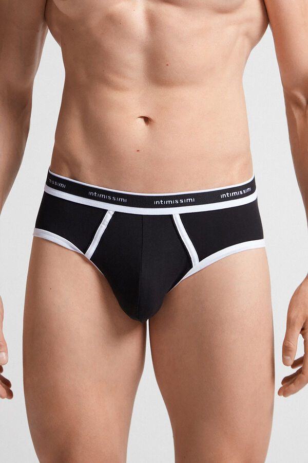 Natural Fresh Cotton Briefs with Logo