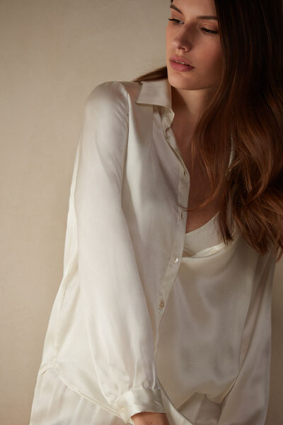 Long-Sleeved Silk Top