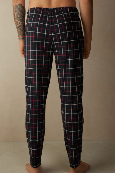 Full-Length Red/Cream Check Trousers