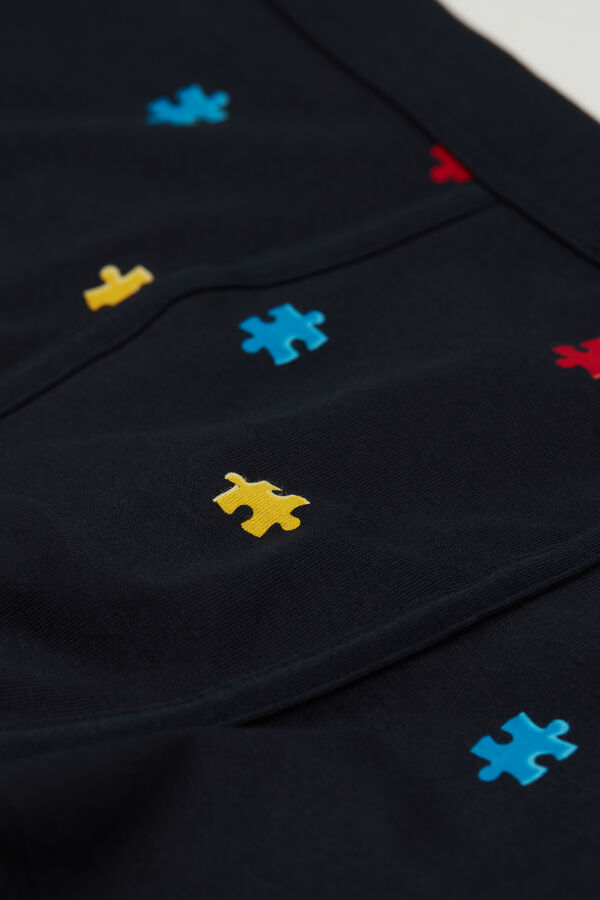 Superior Cotton Boxers with Puzzle Print