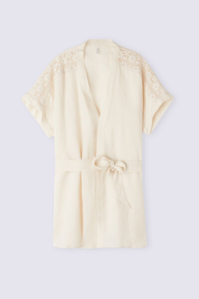 Romance Yourself Linen and Lace Kimono