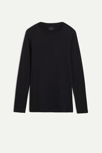 Long-Sleeved Round-Neck Superior Cotton Top