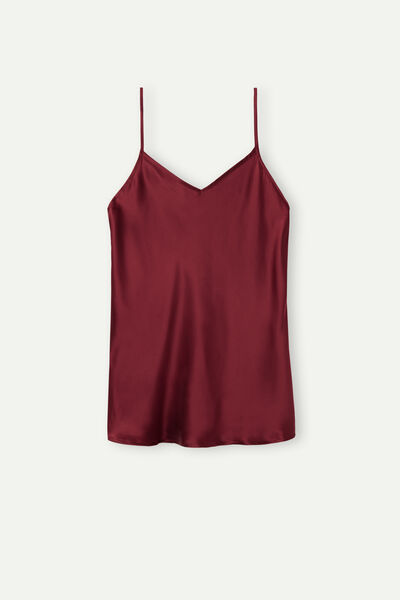 Silk Satin Top with V-neckline