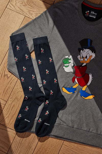 Uncle Scrooge Baskılı Uzun Çorap