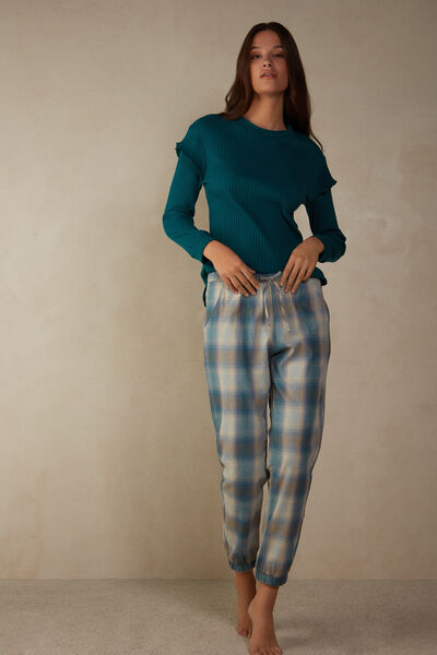 Cozy Mountains Brushed Cloth Pants with Cuffs