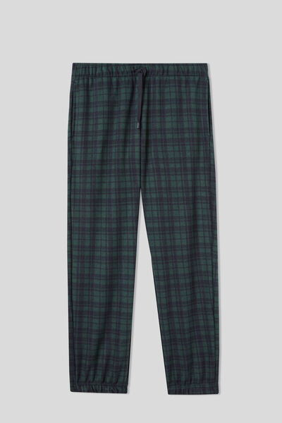 Full-Length Green Tartan Tricot Trousers