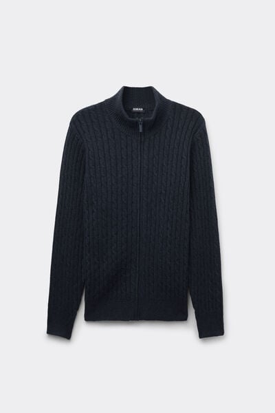 Tricot Braided Jumper with Zip