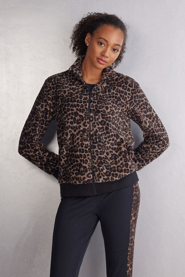 Luxurious Leopard Spotted Fleece Bomber