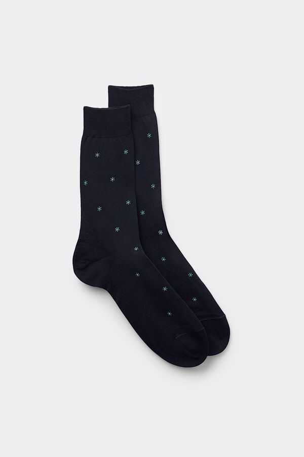 Short Patterned Lisle Socks