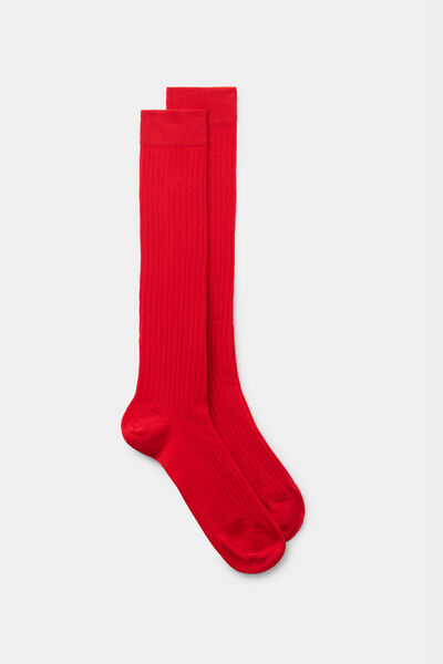 Calze Lunghe Cotone Soft a Coste