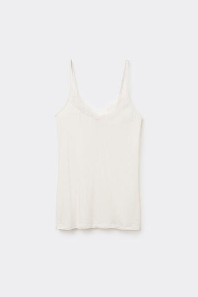Top in Modal Ultralight con Cashmere con Pizzo