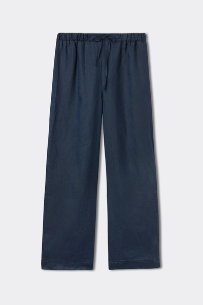 The Pure Linen Drawstring Plain-Weave Linen Trousers