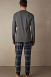 Cotton Tartan Pattern Full-Length Pyjamas