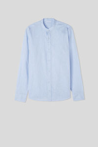 Linen and Cotton Mandarin-Collar Shirt