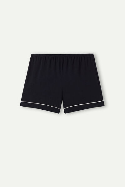 Shorts aus Modal mit Kanten in Kontrastfarbe