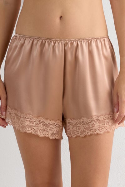 Silk Shorts with Lace