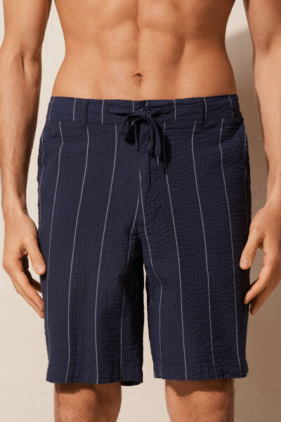 Seersucker Drawstring Shorts