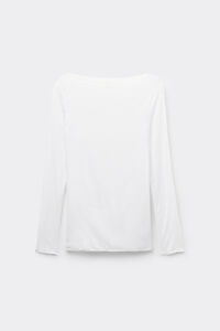 Maglia Manica Lunga in Modal con Cashmere e Scollo a Barchetta