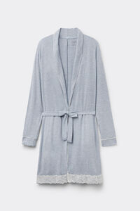 Modal Robe with Lace Detail