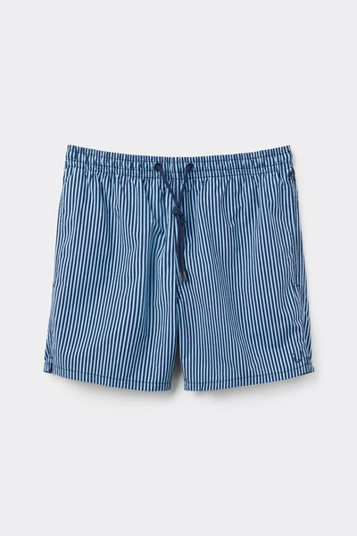 Costume Boxer Mare Stampa Riga Blu