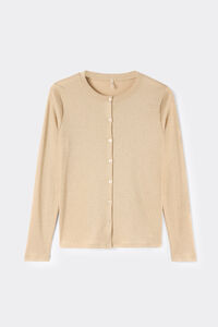 Cardigan a Costine in Cotone Lam&egrave;
