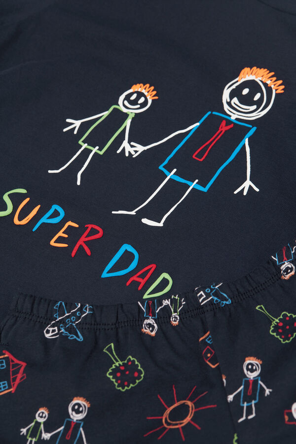 Chlapecké Krátké Bavlněné Pyžamo s Nápisem Super Dad