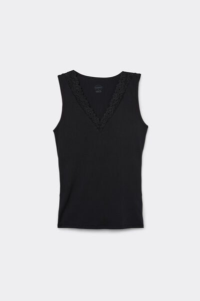 Pretty Flower Modal and Lace Vest Top