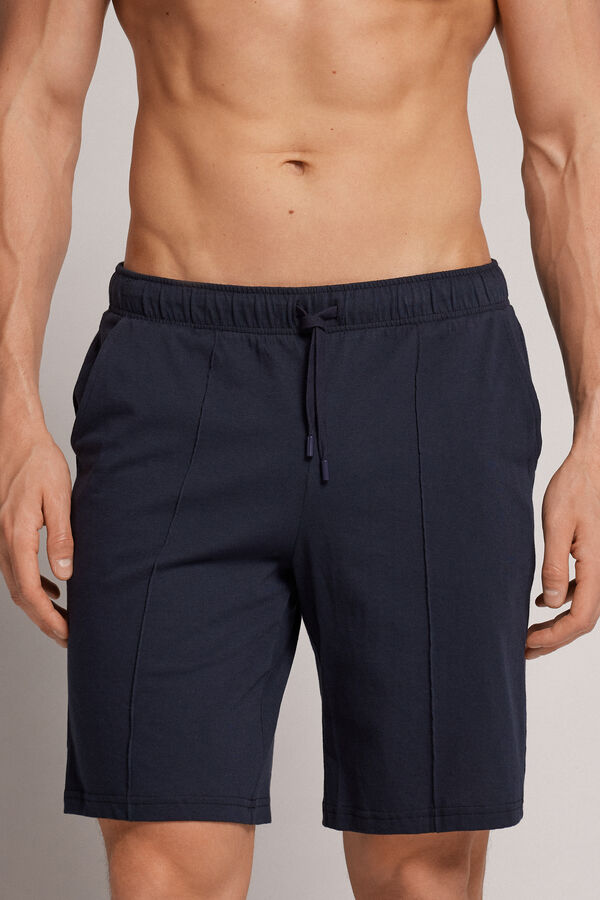 Rib Detail Cotton Shorts
